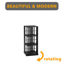 Load image into Gallery viewer, SpaceAid 6 Tier Rotating Bookshelf Tower, Bamboo Spinning Book Shelf, Revolving 360 Bookcase Storage Swivel Round Carousel, Vertical Rotate Turning Spiral Corner Organizer (6-Tier Walnut)