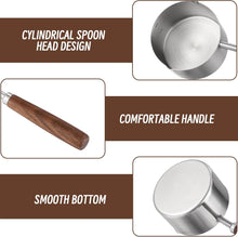Load image into Gallery viewer, Measuring Cup with Wooden Handle Set of 2, 1 Cup and 1/2 Cup Stainless Steel Measuring Cups for Baking Cooking
