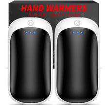 Load image into Gallery viewer, 2 Pack Hand Warmers Rechargeable, Portable Electric Hand Warmers Reusable, USB 2 in 1 Handwarmers, Outdoor/Indoor/Warm Gifts for Men Women Kids