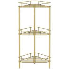 Load image into Gallery viewer, 4 Tier Floor Standing Corner Shower Caddy Organizer Shelf with Hooks, Bathroom Shelves Stand Rack, Black