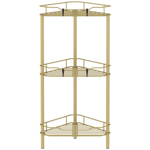 4 Tier Floor Standing Corner Shower Caddy Organizer Shelf with Hooks, Bathroom Shelves Stand Rack, Black