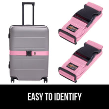 Load image into Gallery viewer, Heavy Duty 4 Pack Adjustable Luggage Straps for Suitcases, Easy to Identify Travel Belt Connector Holds Suitcase Together, Extends Life of Bag, Strap Connects Two Bags, Accessories Green