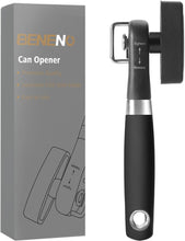 Load image into Gallery viewer, Can Opener, Safe Side Cut Manual Can Opener with Durable Sharp Blade, Smooth Edge Cutting, Effortless Big Knob, Comfortable Grip Handle, Black