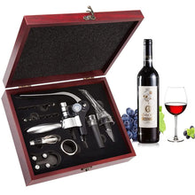 Load image into Gallery viewer, Wine Opener,Wine Bottle Opener, Wine Accessories Areator Wine Opener Kit, Red wine Corkscrew Set with Wood Case,Wine Gift with Luxury Packaging
