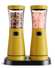 Load image into Gallery viewer, Electric Salt and Pepper Grinder Set with Storage Base, Stainless Steel Rechargeable Salt and Pepper Grinder Set with 4.5 oz Large Capacity, 1.8&quot; Wide Mouth, Adjustable Coarseness, Ideal for Kitchen