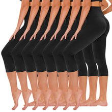 Load image into Gallery viewer, TNNZEET 7 Pack Leggings for Women - High Waisted Yoga Pants with Pockets Black Leggings Women Full Length &amp; Capri