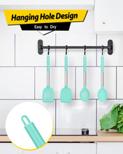 Load image into Gallery viewer, Pack of 4 Silicone Cooking Utensils Set, Non Stick Large Solid Spatulas, Heat Resistant Black Slotted Spoons, Ideal BPA Free Kitchen Turners for Frying, Mixing,Serving,Draining,Turning,Stirring