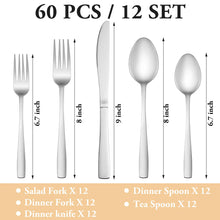 Load image into Gallery viewer, MUTNITT 30 Pcs Silverware Set Service for 6,Premium Stainless Steel Flatware Set,Mirror Polished Cutlery Utensil Sets,Durable Kitchen Eating Tableware Sets,Include Fork Knife Spoon,Dishwasher Safe