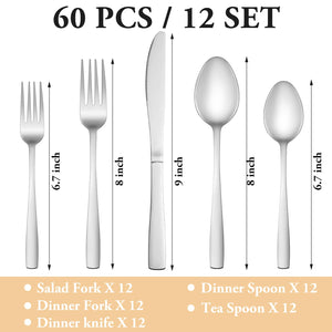 MUTNITT 30 Pcs Silverware Set Service for 6,Premium Stainless Steel Flatware Set,Mirror Polished Cutlery Utensil Sets,Durable Kitchen Eating Tableware Sets,Include Fork Knife Spoon,Dishwasher Safe