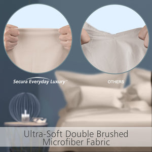 Secura Queen Bed Sheet Set, 4pcs Bedding Sheets & Pillowcases, Soft Microfiber 1800 Thread Count 16" Deep Pocket Luxury Bed Sheets - Hypoallergenic, Wrinkle & Fade Resistant (Black)