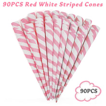 Load image into Gallery viewer, Outamateur 90PCS Multicolor Cotton Candy Paper Cones for Cotton Candy Making in Parties &amp; Festivals