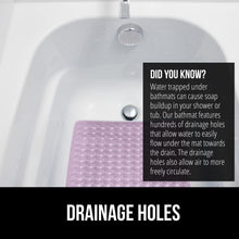 Load image into Gallery viewer, Bath Tub Shower Mat, Machine Washable Bathtub Floor Liner Mats, Suction Cups and Drain Holes to Keep Tubs Clean, Soft on Feet, Bathroom Essentials, 35x16 Inch, Clear