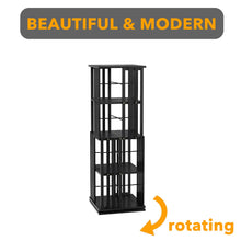 Load image into Gallery viewer, SpaceAid 6 Tier Rotating Bookshelf Tower, Bamboo Spinning Book Shelf, Revolving 360 Bookcase Storage Swivel Round Carousel, Vertical Rotate Turning Spiral Corner Organizer (6-Tier Walnut)