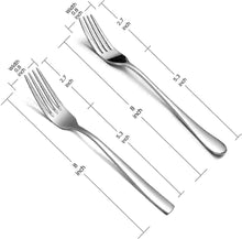 Load image into Gallery viewer, Dinner Forks Bundle,16 Pcs 8&quot; Stainless Steel Silverware Forks with Round Handle &amp; 16 Pcs 8&quot; Stainless Steel Fork with Square Handle,Mirror Finish &amp; Dishwasher Safe,Use for Home,Kitchen or Restaurant