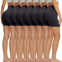 Load image into Gallery viewer, TNNZEET 7 Pack Biker Shorts for Women - 5''/8''/3'' High Waisted Workout Tummy Control Spandex Gym Shorts for Yoga Athletic