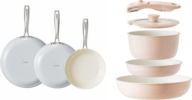 Redchef Ceramic Pots and Pans Set Non Stick, Nonstick Kitchen Cookware Sets, Non Toxic Pots and Pans Set Non Stick, PFAS PFOA & PTFE Free, Nonstick Frying Pans Set, Ceramic Pan Skillet, RV Cookware