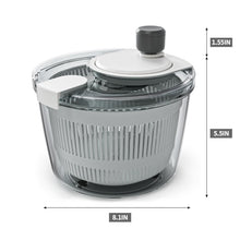 Load image into Gallery viewer, Salad Spinner Lettuce Spinner, Wash, Spin &amp; Dry Salad Greens, Vegetable Washer Salad Dryer With Rotary Handle for Fruits &amp; Vegetables, High Efficiency Vegetable Spinner Kitchen Gadget 3Qt White