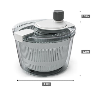 Salad Spinner Lettuce Spinner, Wash, Spin & Dry Salad Greens, Vegetable Washer Salad Dryer With Rotary Handle for Fruits & Vegetables, High Efficiency Vegetable Spinner Kitchen Gadget 3Qt White