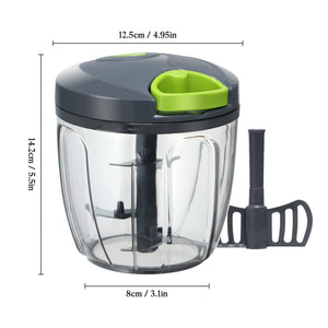 Manual Food Chopper Vegetable Cutter, Hand String Vegetable Chopper Onions Cutter for Vegetable Fruits Nuts BPA Free Food Safe Material, 550ml Gray