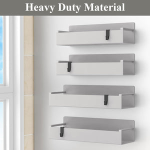 4 Pack Magnetic Spice Rack Organizer for Refrigerator and Oven, Light Grey Fridge Organizers and Storage for Kitchen