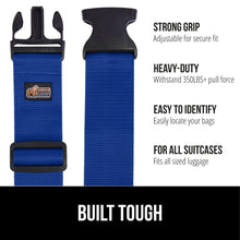 Load image into Gallery viewer, Heavy Duty 4 Pack Adjustable Luggage Straps for Suitcases, Easy to Identify Travel Belt Connector Holds Suitcase Together, Extends Life of Bag, Strap Connects Two Bags, Accessories Green