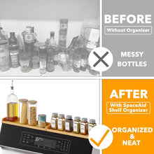 Load image into Gallery viewer, SpaceAid 30&quot; Wide Kitchen Shelf Organizer for Stove, Magnetic Bamboo Spices Shelf for Home Stove Kitchen Storage Organization (Fit for Flat Top Only)