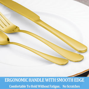 12 Piece Gold Dessert Set - Stainless Steel Tea Spoons, Durable Small Spoons, Mirror Polished & Dishwasher Safe, 6.7-Inch