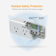 Load image into Gallery viewer, Multi Plug Outlet Extender, TESSAN Surge Protector Wall Plug Splitter with 5 Electrical Outlet Expander, Multiple Plug Adapter for Travel Home Office