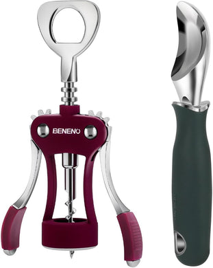 Beneno Wine Opener with Ice Cream Scoop Bundle