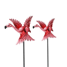 Load image into Gallery viewer, WONDER GARDEN Wind Spinners Outdoor - 2 Pack Small Metal Flamingo Wind Spinner Windmill, Wind Sculpture for Yard Patio Lawn Decor