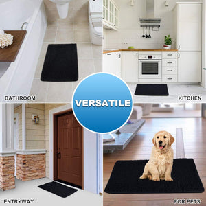 Secura Bathroom Rugs, 47 x 28 Inches, Extra Soft & Thick, Absorbent Water Bath Mat, Machine Washable Non-Slip Bath Mats for Bathroom, Shower, and Tub, Home Decor Accessories (Gray)