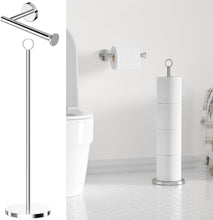 Load image into Gallery viewer, niffgaff 2 Pack Modern Stainless Steel Toilet Paper Holder: Wall-Mounted &amp; Stand