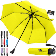 Load image into Gallery viewer, Windproof Compact Stick Umbrella for Rain, Travel One-Click Automatic Open and Close, Lightweight, Portable, Strong Reinforced Fiberglass Ribs, Easily Collapsible, Black