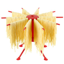 Load image into Gallery viewer, Collapsible Pasta Drying Rack - Spaghetti Noodle Drying Rack with 10 Bar Handles White