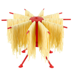 Collapsible Pasta Drying Rack - Spaghetti Noodle Drying Rack with 10 Bar Handles White
