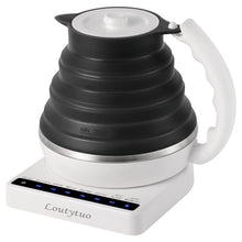Load image into Gallery viewer, Ultrathin Food Grade Silicone Travel Foldable Electric Kettle Variable Temperature Control with Dual Voltage, Auto Shutoff &amp; Boil Dry Protection &amp; Keep Warm, 555ML 110-220V US Plug (Black)
