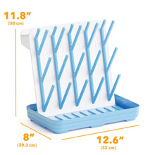 Load image into Gallery viewer, SpaceAid Baby Bottle Drying Rack with 20 Hooks, Space Saving Kitchen Bottles Rack Dryer, Vertical Baby Bottle Holder Organizer for Countertop Storage Accessories (White and Gray)