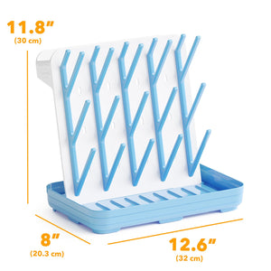 SpaceAid Baby Bottle Drying Rack with 20 Hooks, Space Saving Kitchen Bottles Rack Dryer, Vertical Baby Bottle Holder Organizer for Countertop Storage Accessories (White and Gray)