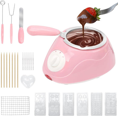 Melting Fondue Set,MINI Electric Chocolate Melting Pot,Cheese Fondue Pot,Chocolate Fondue Fountain,Warmer Machine for Milk Chocolate,Cheese,Butter,Candy