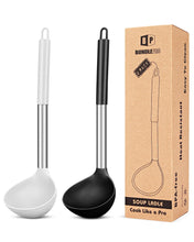 Load image into Gallery viewer, Pack of 2 Ladle Spoon,Silicone Large Spoon for Soup,Non Stick Kitchen Utensils with High Heat Resistant,BPA Free Perfect Kitchen Tools for Cooking, Stirring,Serving Soups (GREY-BLUE)