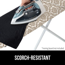 Load image into Gallery viewer, Ironing Board Cover and Pad, Silicone Coating, Thick Scorch Resistant Padding, Heavy Duty Iron Covers Standard Boards, Hook and Loop Fastener Strap, Silver, 15x54