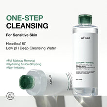 Load image into Gallery viewer, ANUA Heartleaf Low pH Deep Cleansing Water, Micella Water, Panthenol, Squalane, Makeup Remover for Sensitive Skin, Korean Skin Care (500g, 17.63 oz.)