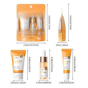 Skin Care Set Vitamin C Women Beauty Gift Sets Skin Care Kit with Cleanser, Toner, Serum, Eye Cream, Face Cream Travel Kit for Women Teen Girls Mom Daughter Birthday TSA-friendly Sizes 5pcs