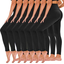 Load image into Gallery viewer, TNNZEET 7 Pack Leggings for Women - High Waisted Yoga Pants with Pockets Black Leggings Women Full Length &amp; Capri