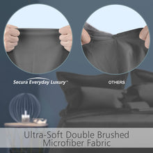 Load image into Gallery viewer, Secura Queen Bed Sheet Set, 4pcs Bedding Sheets &amp; Pillowcases, Soft Microfiber 1800 Thread Count 16&quot; Deep Pocket Luxury Bed Sheets - Hypoallergenic, Wrinkle &amp; Fade Resistant (Black)