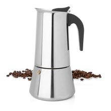 Load image into Gallery viewer, Mixpresso 9 Cup Greca Stovetop Espresso Maker 450ml/15oz, Moka Pot with Coffee Percolator Design, Stainless Steel Stove Top Coffee Maker for Camping or Home Use, Italian Coffee Maker Stovetop
