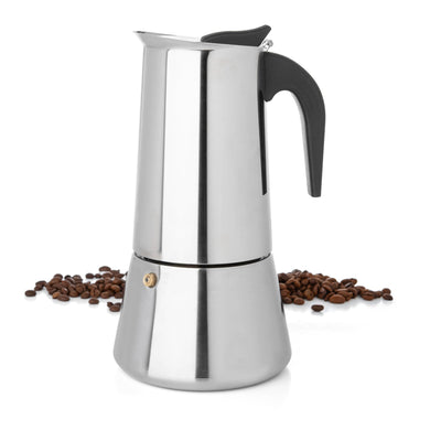 Mixpresso 9 Cup Greca Stovetop Espresso Maker 450ml/15oz, Moka Pot with Coffee Percolator Design, Stainless Steel Stove Top Coffee Maker for Camping or Home Use, Italian Coffee Maker Stovetop