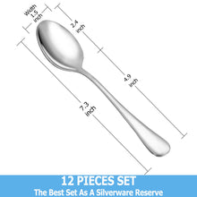 Load image into Gallery viewer, Dinner Spoon Set,16 Pcs 7.3&quot; Tablespoons,Premium Food Grade 18/10 Stainless Steel Spoons,Durable Metal Spoons,Tablespoon,Silverware Spoons Only,Mirror Finish &amp; Dishwasher Safe,Use for Home,Restaurant