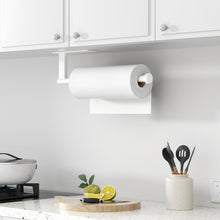 Load image into Gallery viewer, Paper Towel Holder Under Cabinet - Stainless Steel Paper Towel Holder Wall Mount, Self-Adhesive or Drilling, Matte Black Towel Rack for Kitchen Organization and Storage, Kitchen Paper Roll Holder