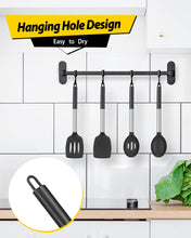 Load image into Gallery viewer, Pack of 4 Silicone Cooking Utensils Set, Non Stick Large Solid Spatulas, Heat Resistant Black Slotted Spoons, Ideal BPA Free Kitchen Turners for Frying, Mixing,Serving,Draining,Turning,Stirring